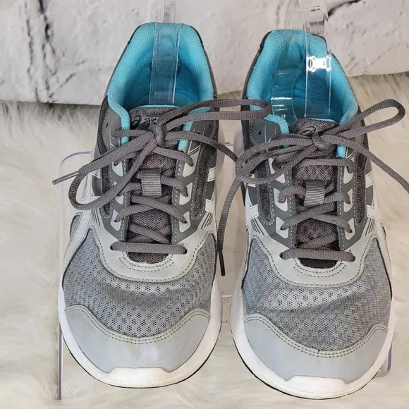 Asics Women's Stormer Running Shoe Gym Workout Athletic Sneaker Sz 9.5 Gray Blue - Picture 4 of 13